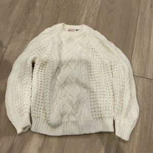 Girls White Knit Sweater